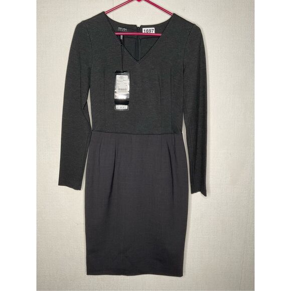 Escada Sport Dress Womens 36 Small Black Wool blend Sheath Knee Length V-Neck - Picture 3 of 14